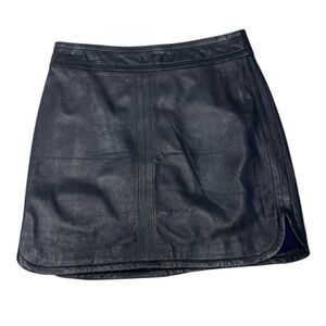 Banana Republic Navy Leather Mini Skirt